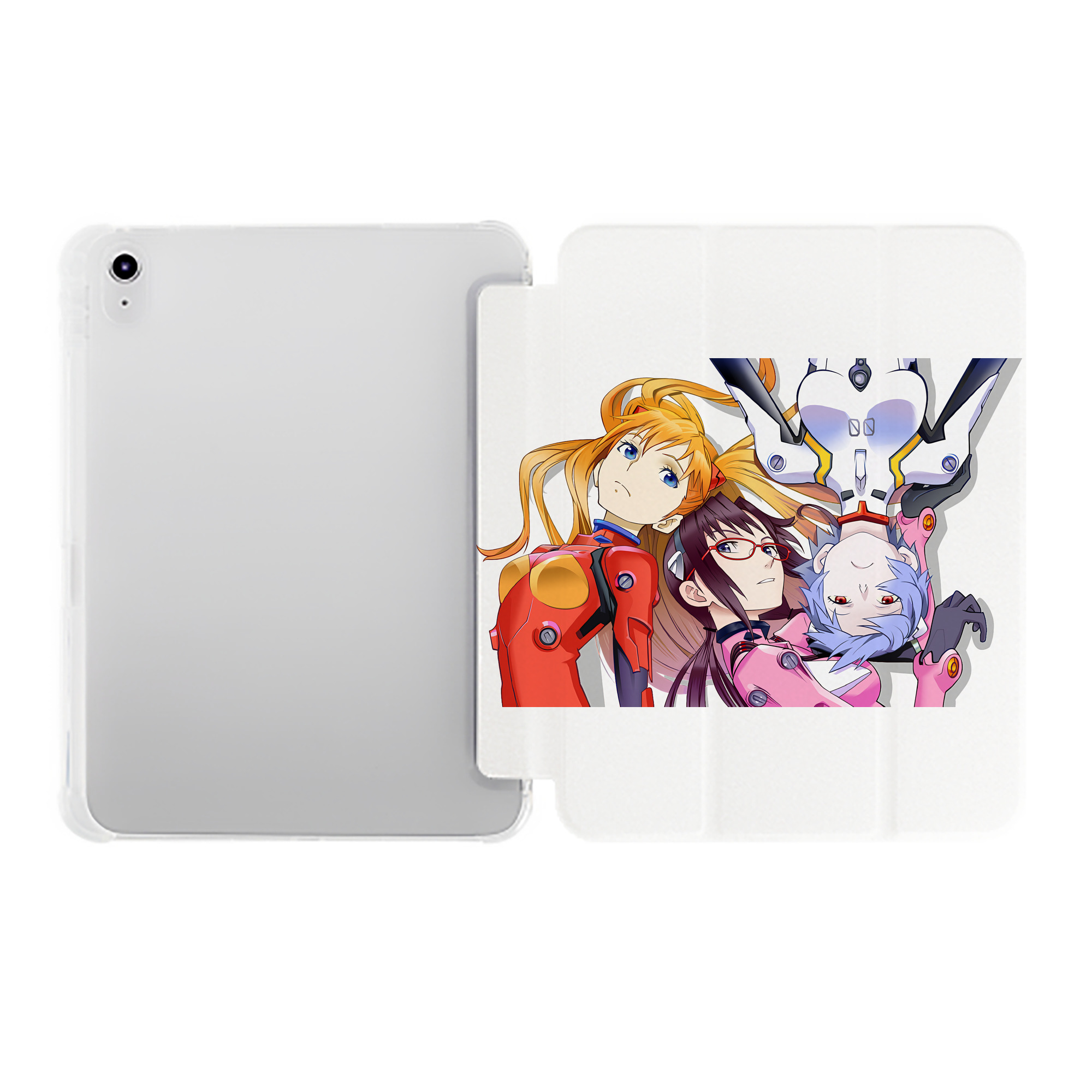 （画像用） EVA 新世紀エヴァンゲリオン IPad ケース ペン収納付き 三つ折りスタンド PUレザー×シリコン 対応機種9.5/10.5/10.9インチ